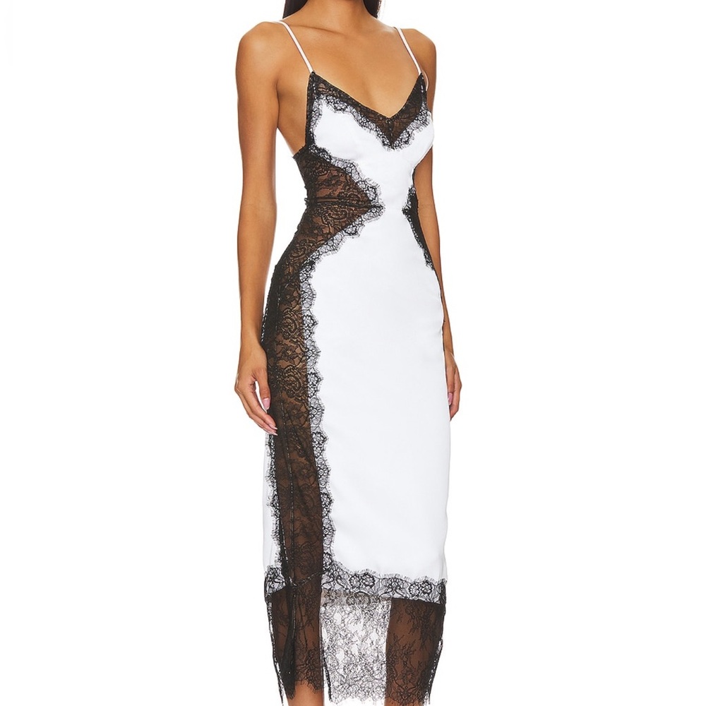 NBD Elegant Black and White Lace Dress